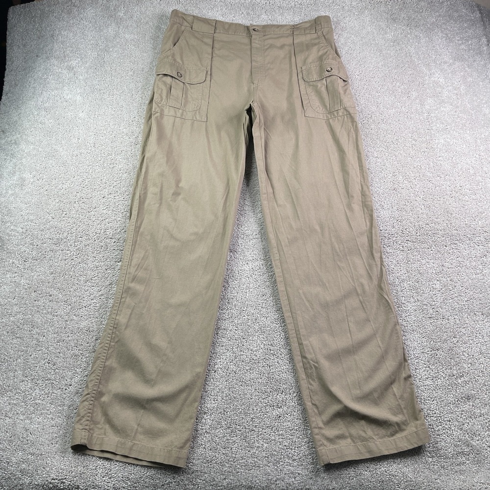 Vintage TAG Safari Pants Mens 38x32 Brown Cargo Travel Cotton Hiking Utility